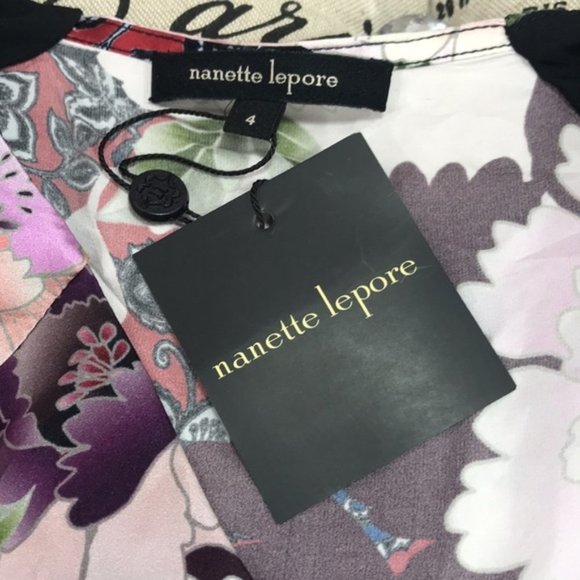 Nanette Lepore Printed Silk Faux-Wrap Dress - Picture 5 of 7